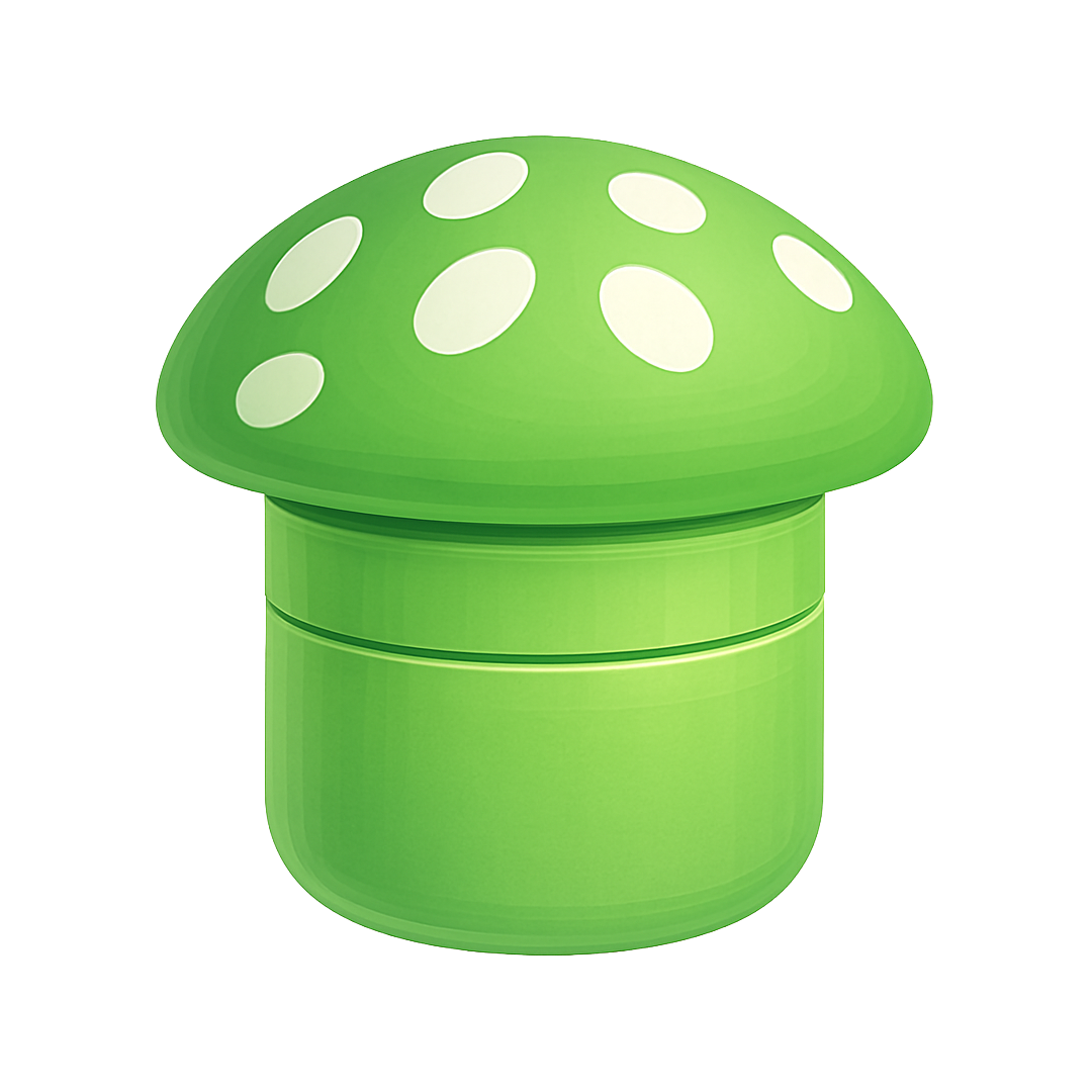 Grinder 45 mm 4 piezas - Champiñon Golden Teacher Color verde mota o Boooberry 🫐👻